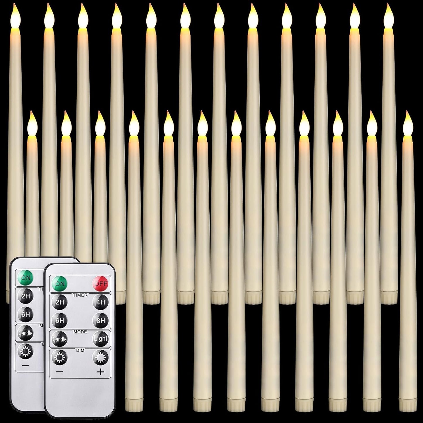 24 Pack Flameless Flicker Taper Candles for Home Decor