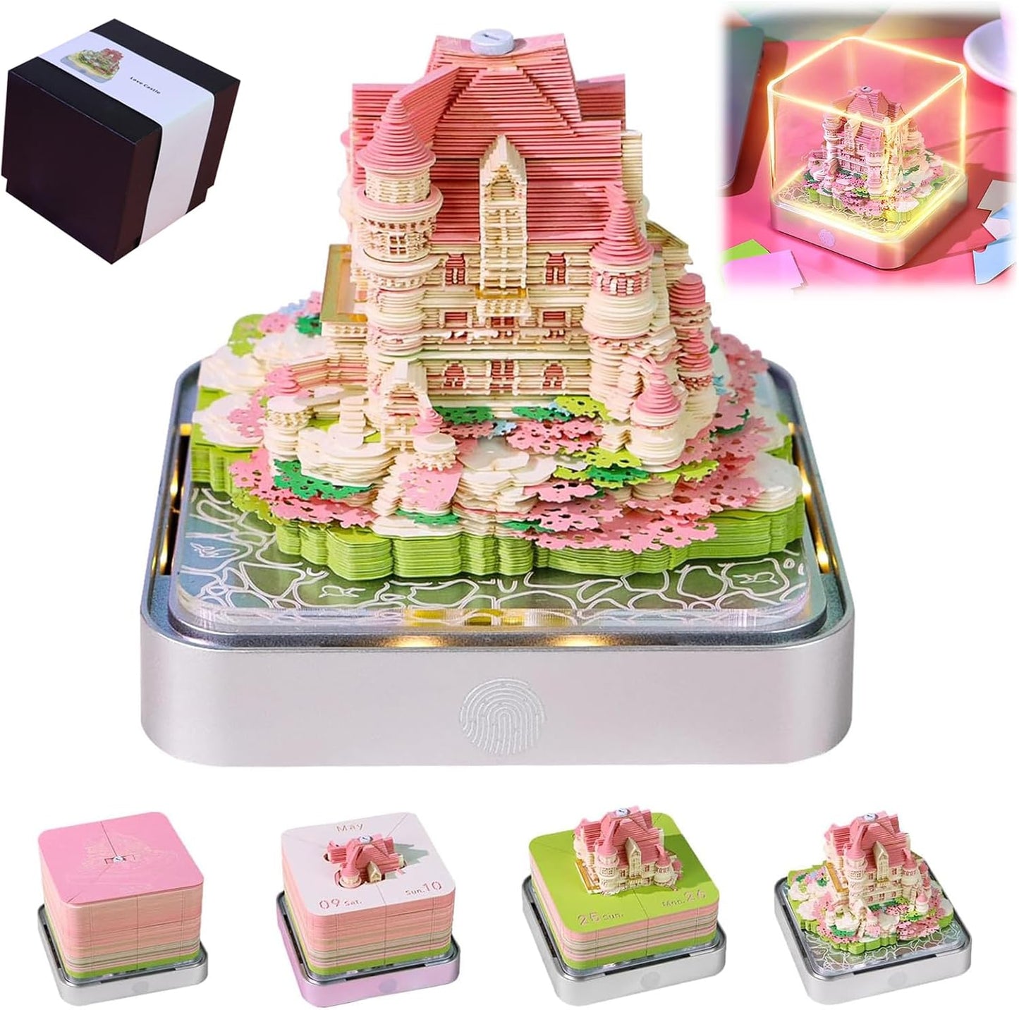 3D Calendar 2026 - Creative Desk Time Piece with LED Lights