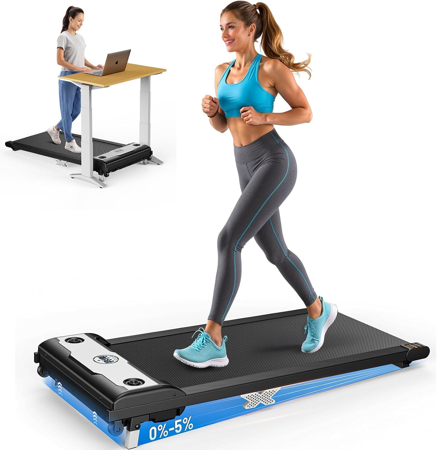 Walking Pad with Incline for Home Office - 3 in 1 Treadmill