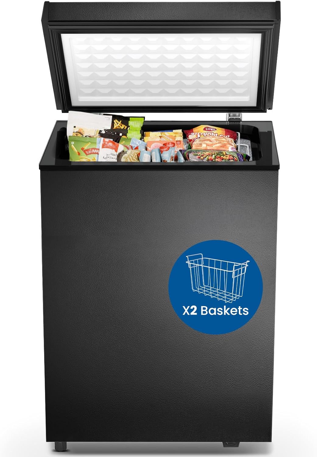 Compact Chest Freezer with 2.8 Cubic Feet Capacity for Home Use