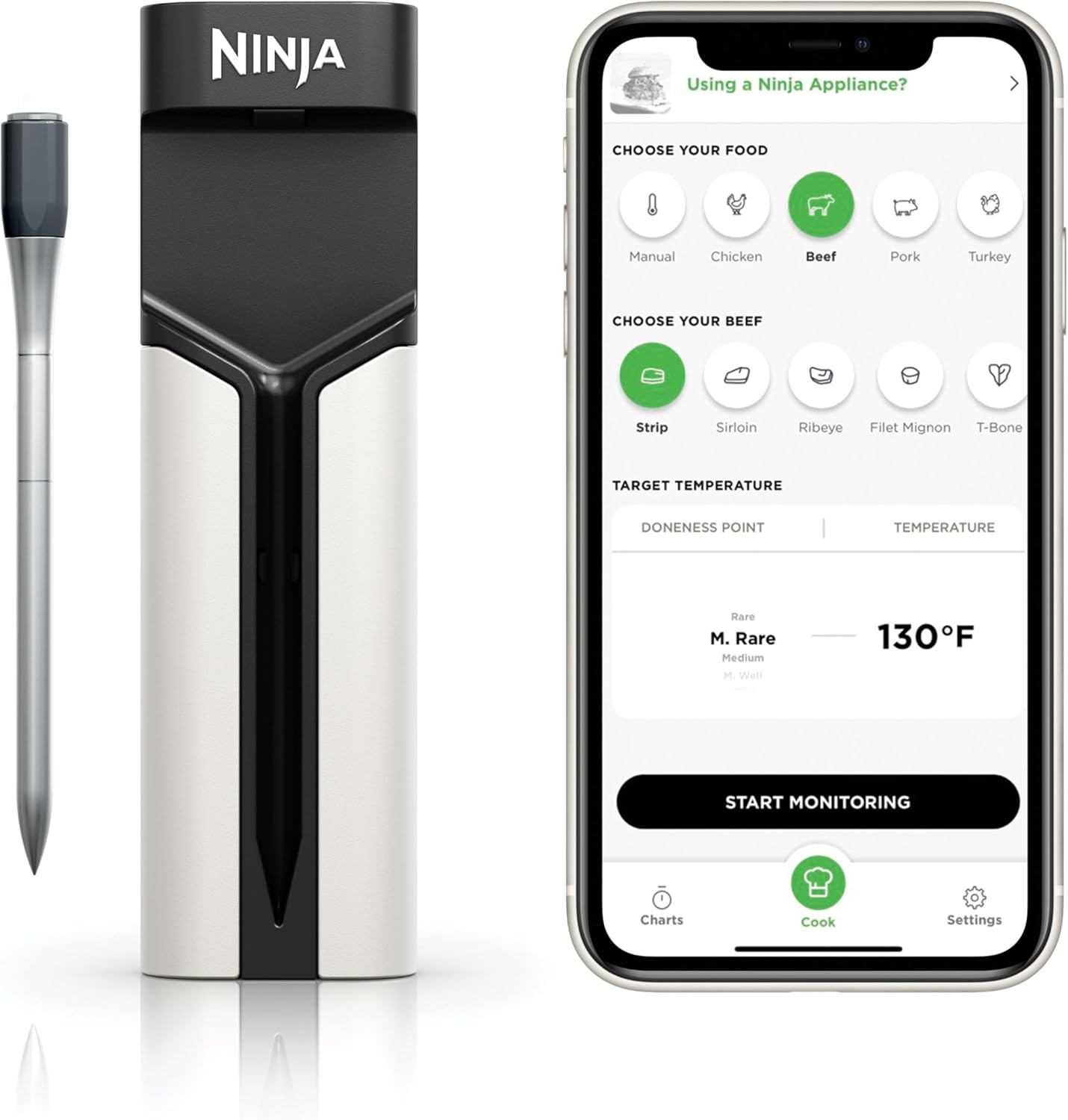 Ninja Meat Thermometer ProChef Wireless Probe for Cooking