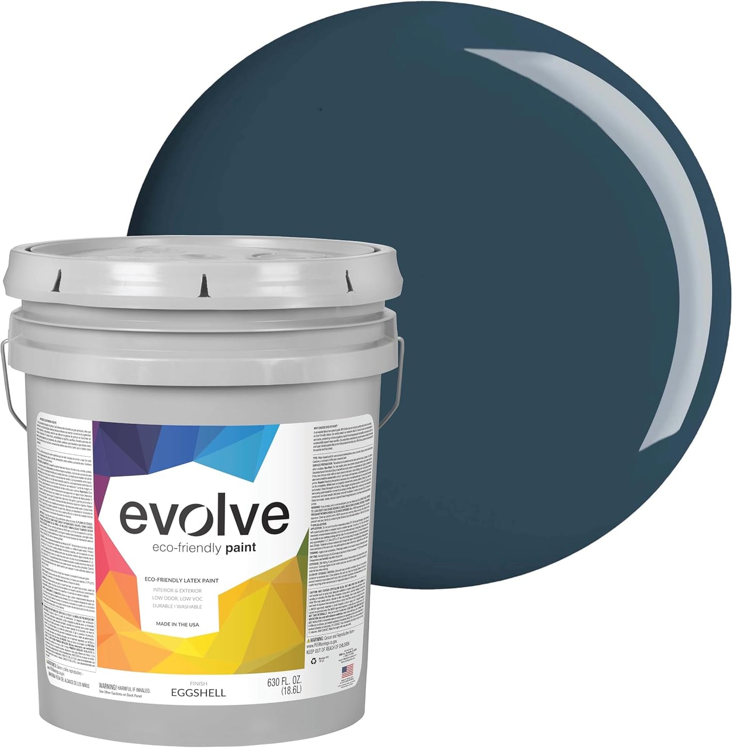 EVOLVE Paint & Primer: Eco-Friendly Eggshell Deep Blue 5-Gallon