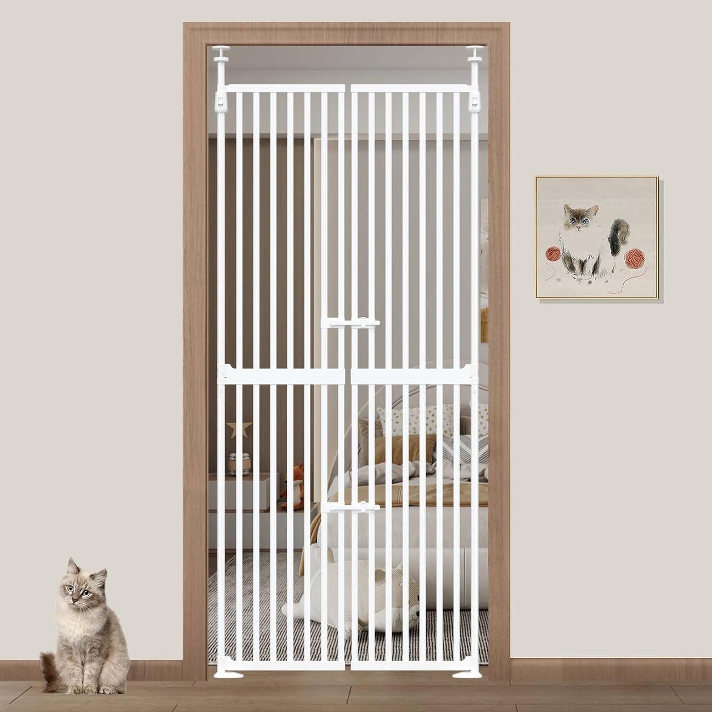 71 Inch Extra Tall Cat Gate for Doorway, Safety Dog Gates