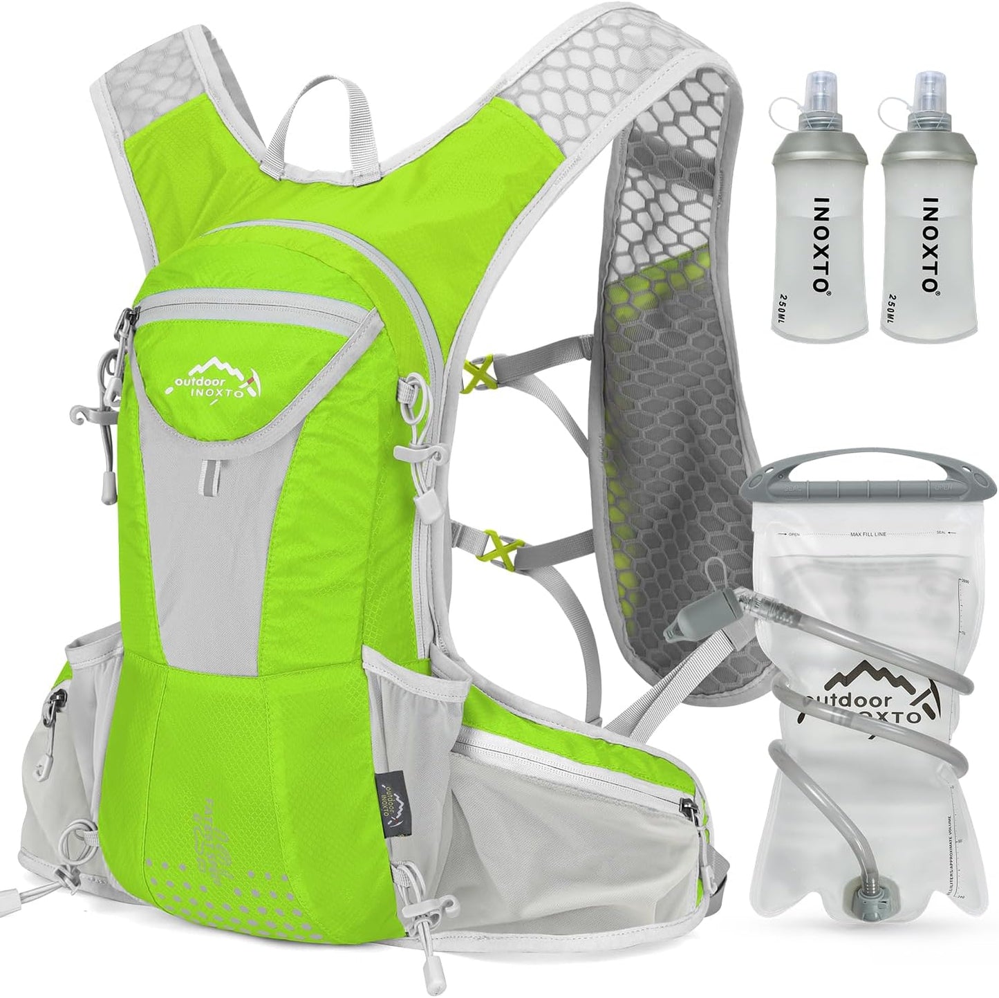 Lightweight Hydration Pack Backpack with 2L Leakproof Bladder