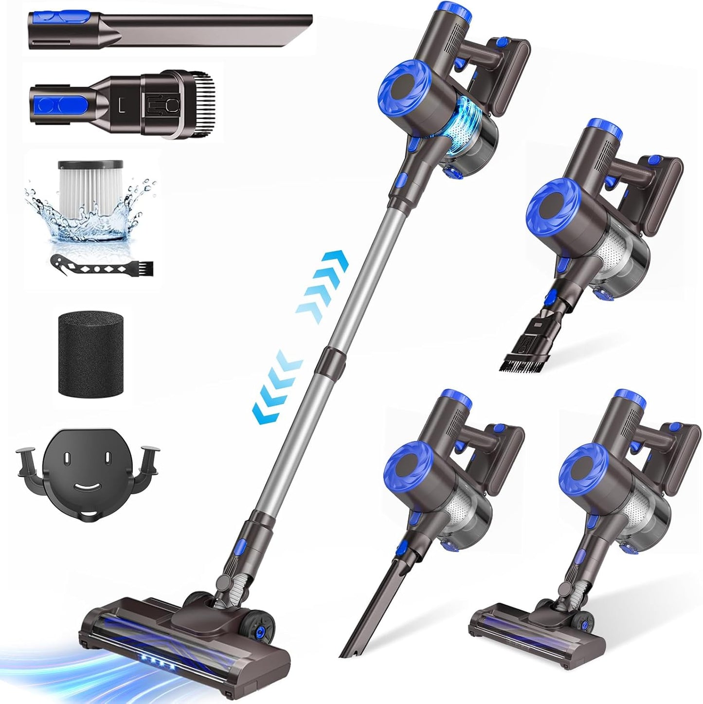POWERFUL Cordless Vacuum Cleaner: 180W Suction, 35 Mins Runtime, 6-Layer Filtration