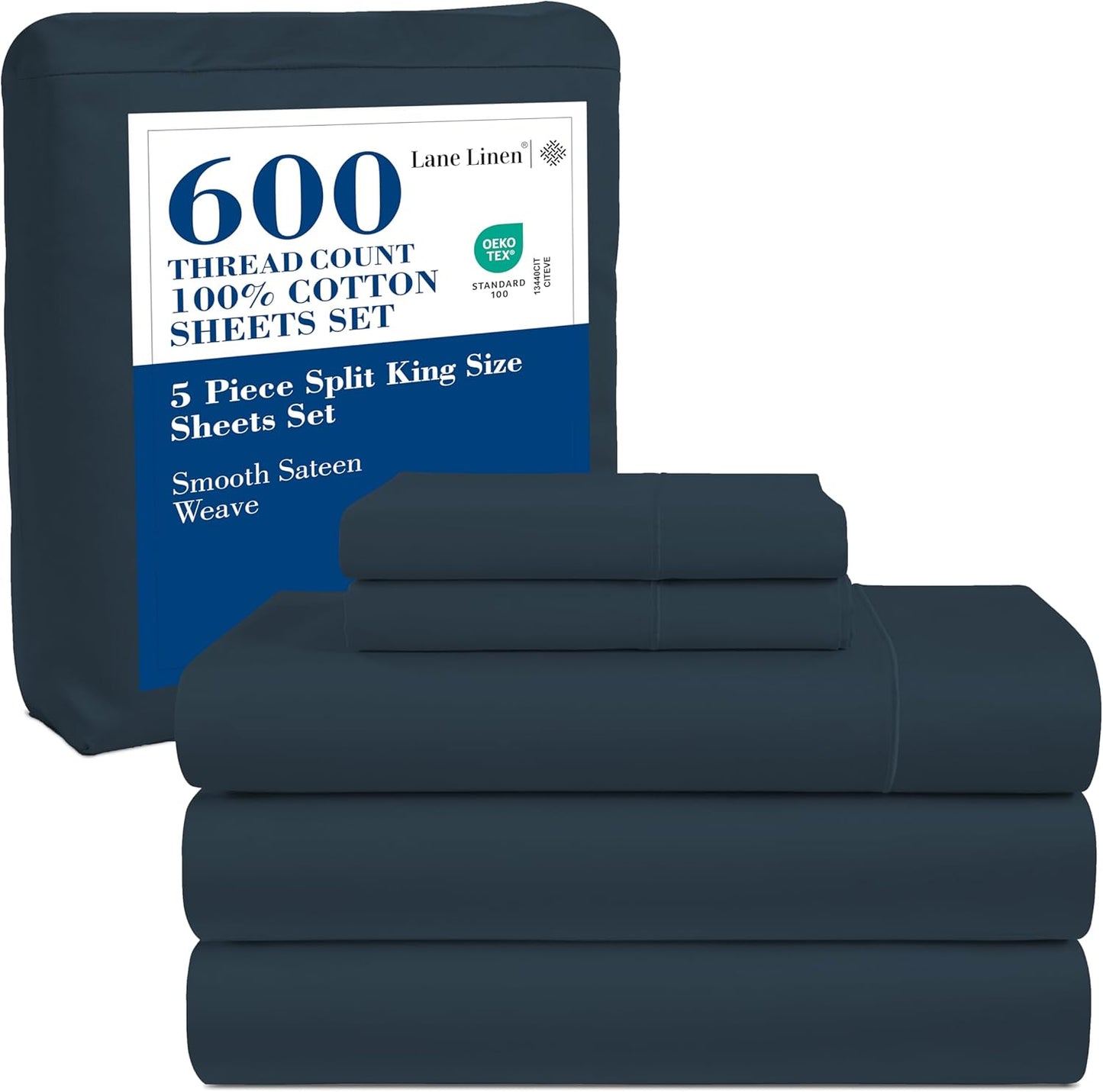 High Quality Split King Sheets Set for Adjustable Beds - 5 PCs