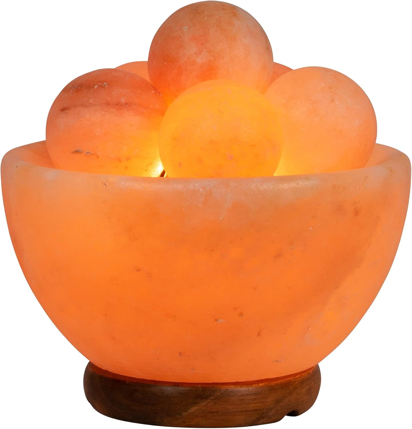 Himalayan Fire Bowl Salt Lamp with 6 Massage Balls for Relaxation