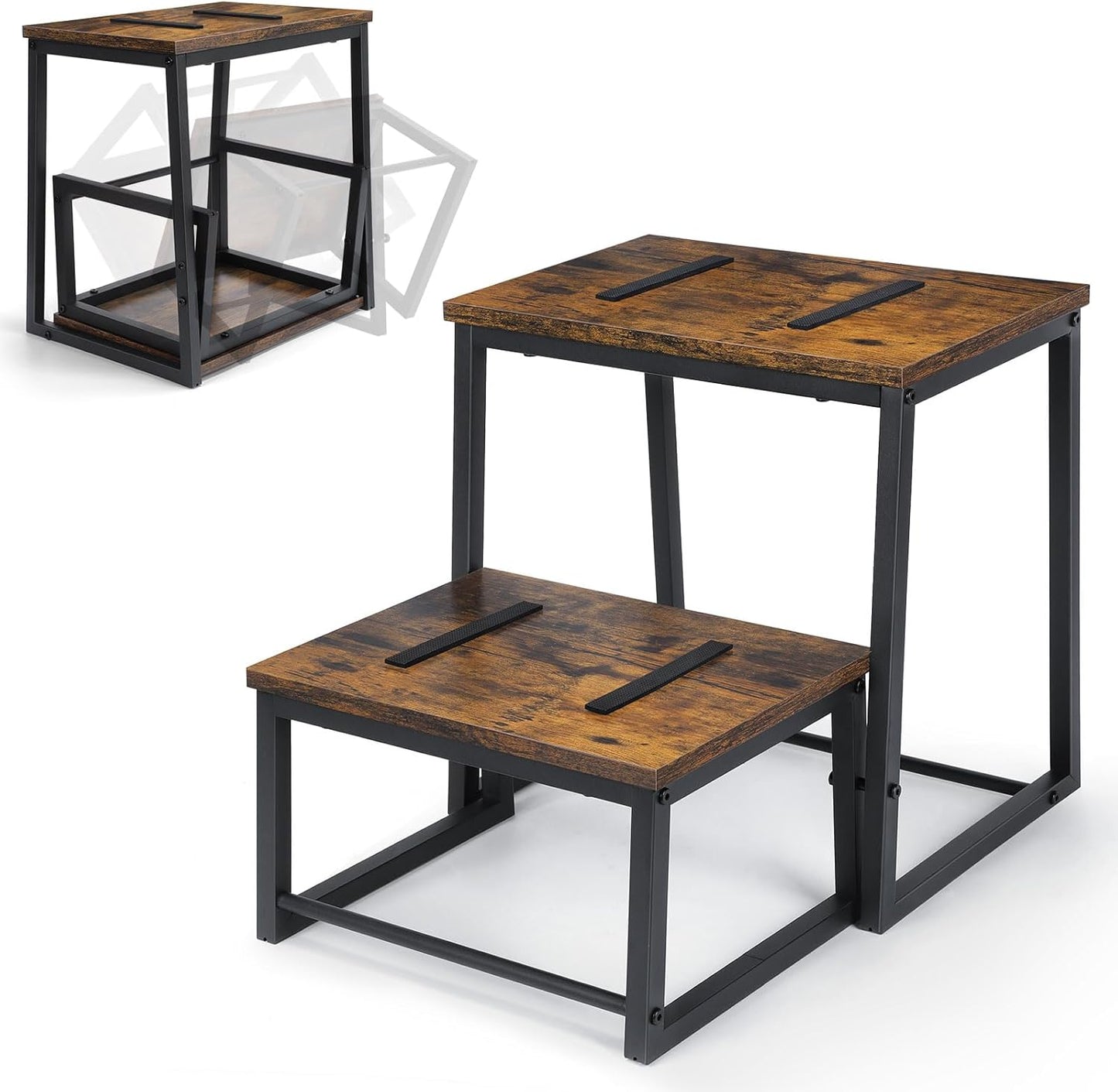 Vrisa Wood Step Stool for Adults with Heavy Duty Design