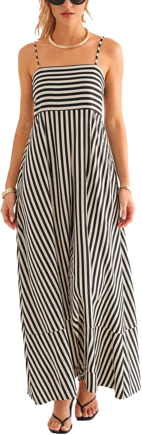 CUPSHE Womens Summer Maxi Dress with Pockets for Beach Style