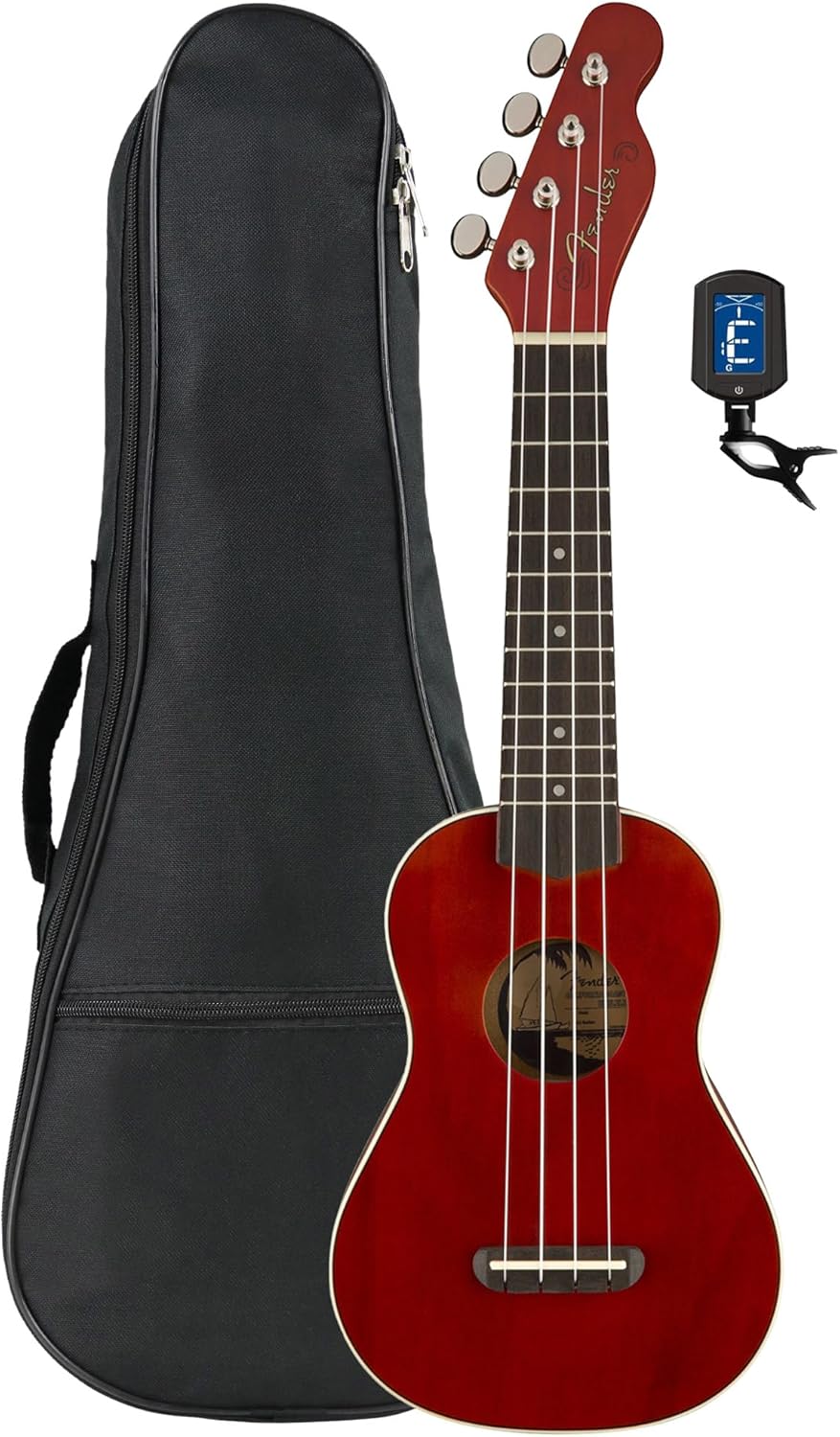 Fender Venice Soprano Ukulele Bundle with Gig Bag and Tuner