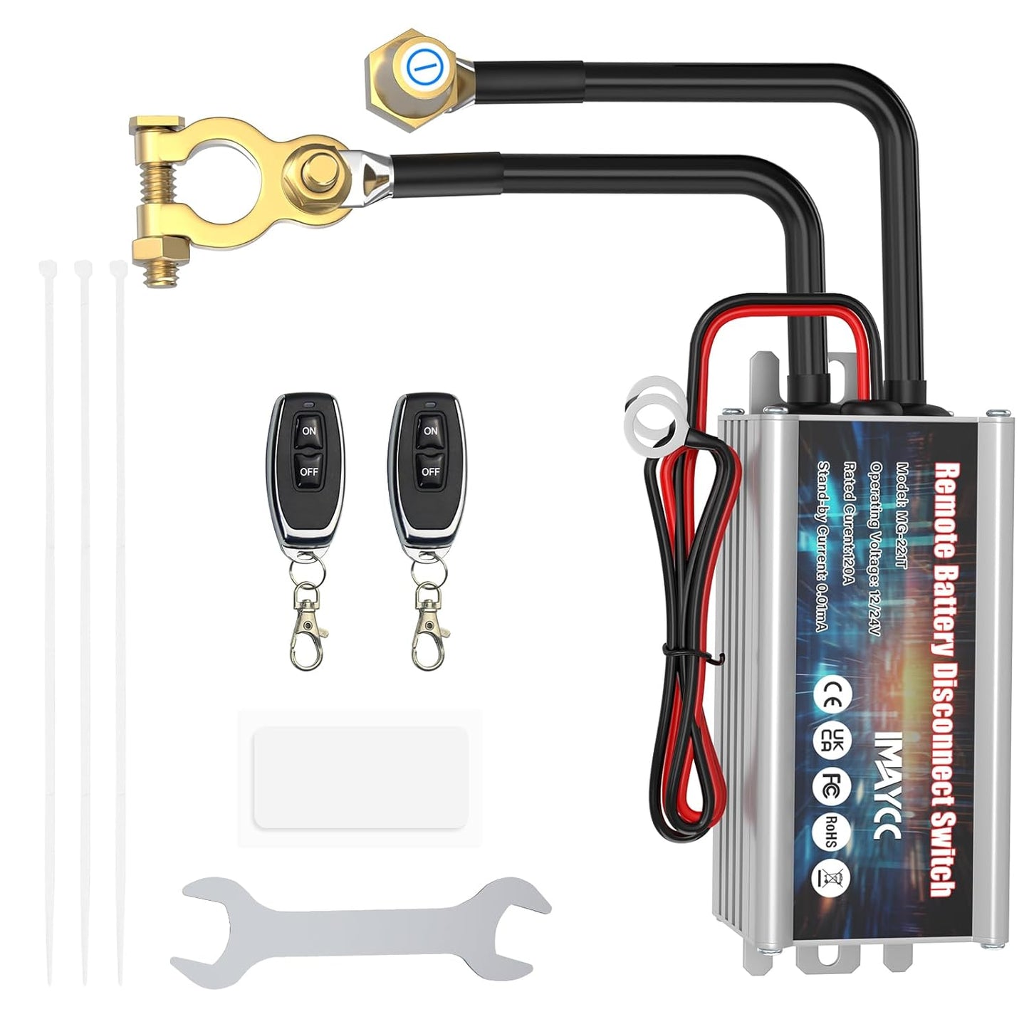 IMAYCC Battery Kill Switch for Car 12V 120A - Anti Theft Solution