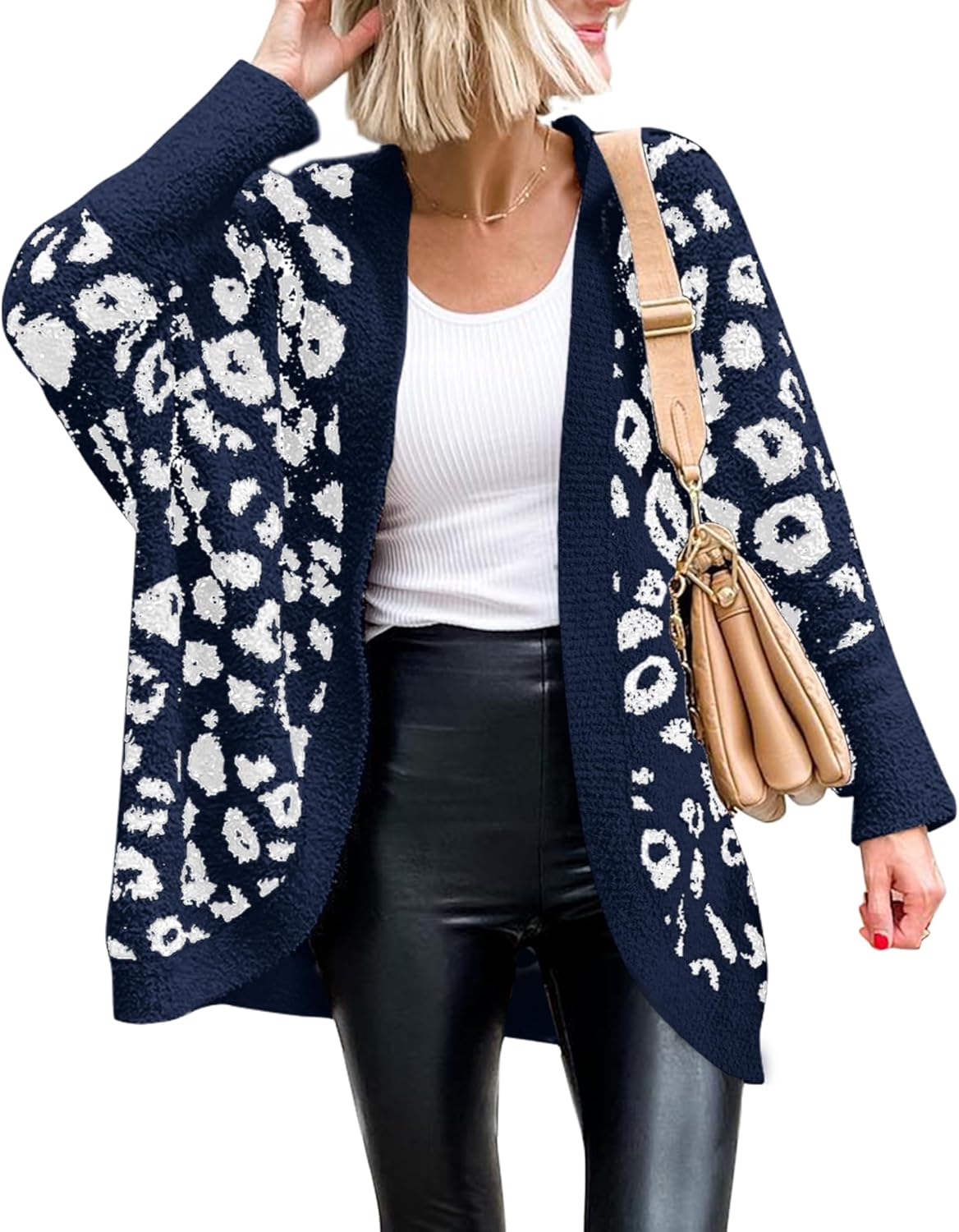 Leopard Cardigan for Women: Cozy Open Front Sweater Style