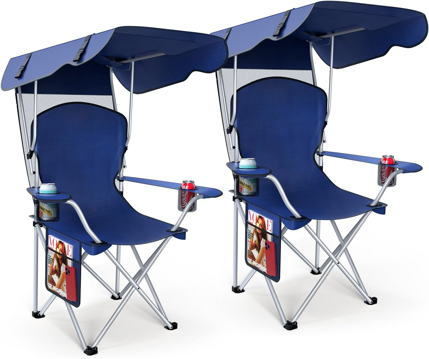 Portable Camping Chair with Canopy for Outdoor Comfort