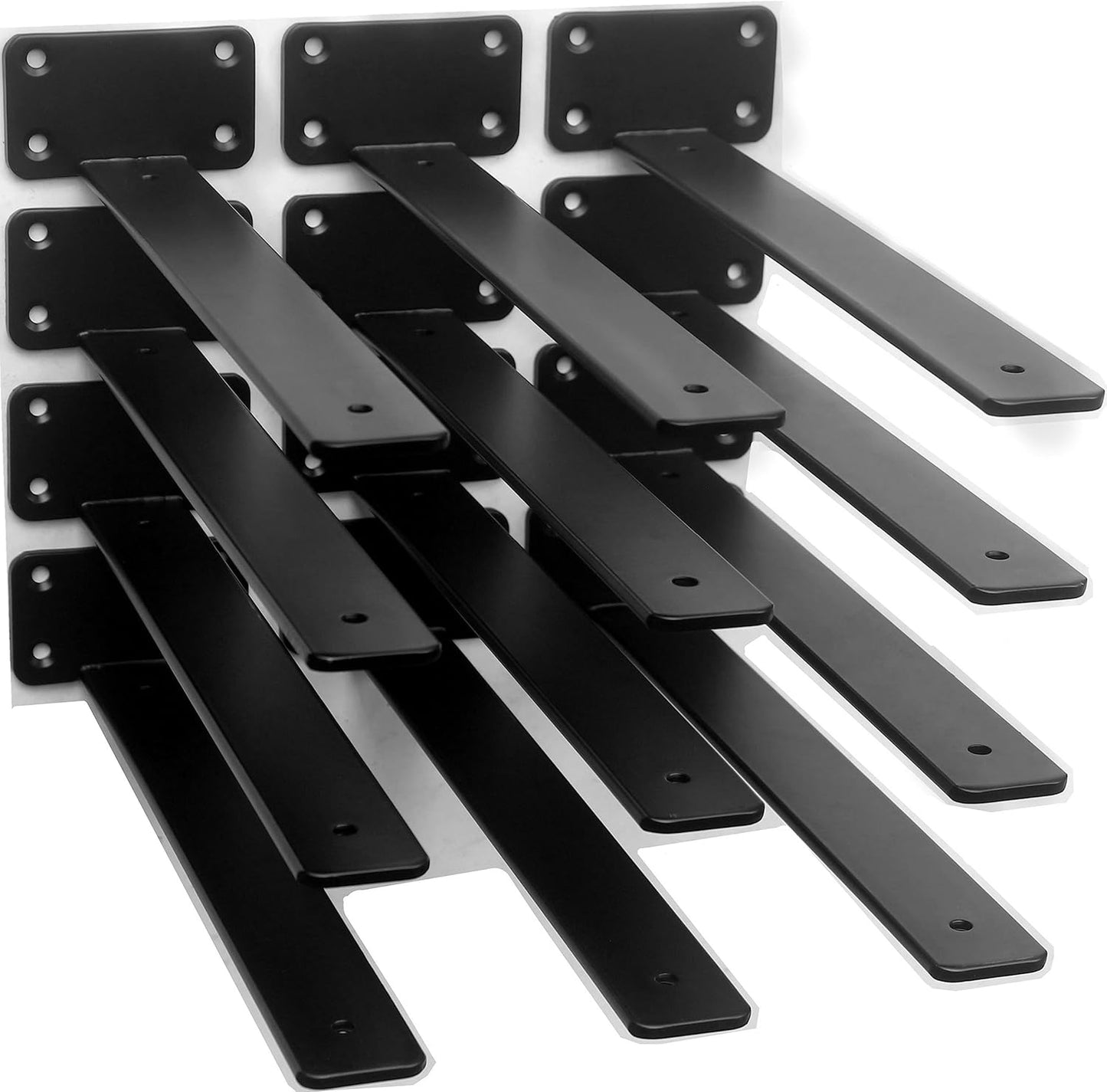 12 Pack 12 inch Black Hidden L Shelf Bracket for Heavy Duty Use