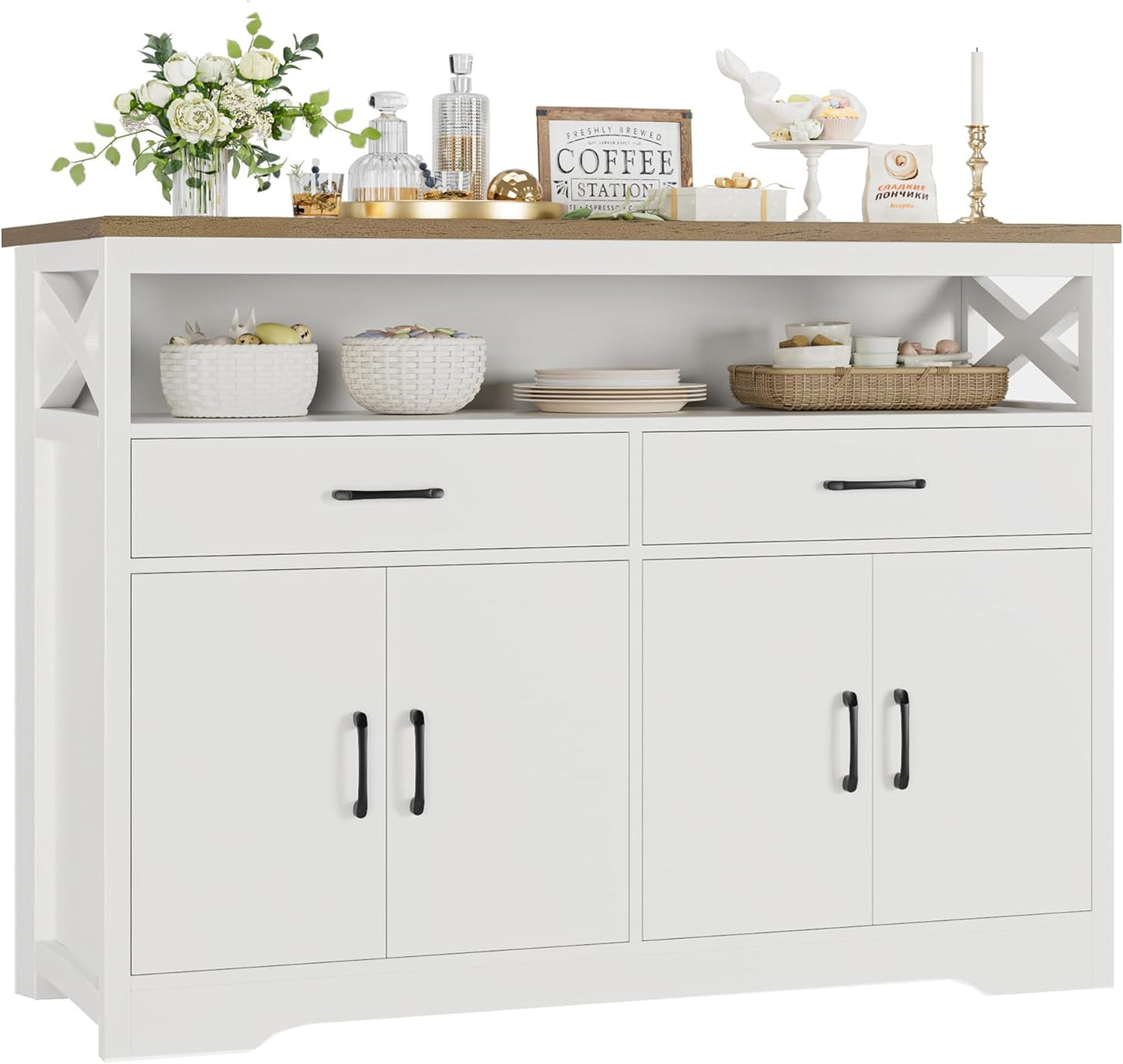 HOSTACK 47 Farmhouse Buffet: Stylish Storage Solution