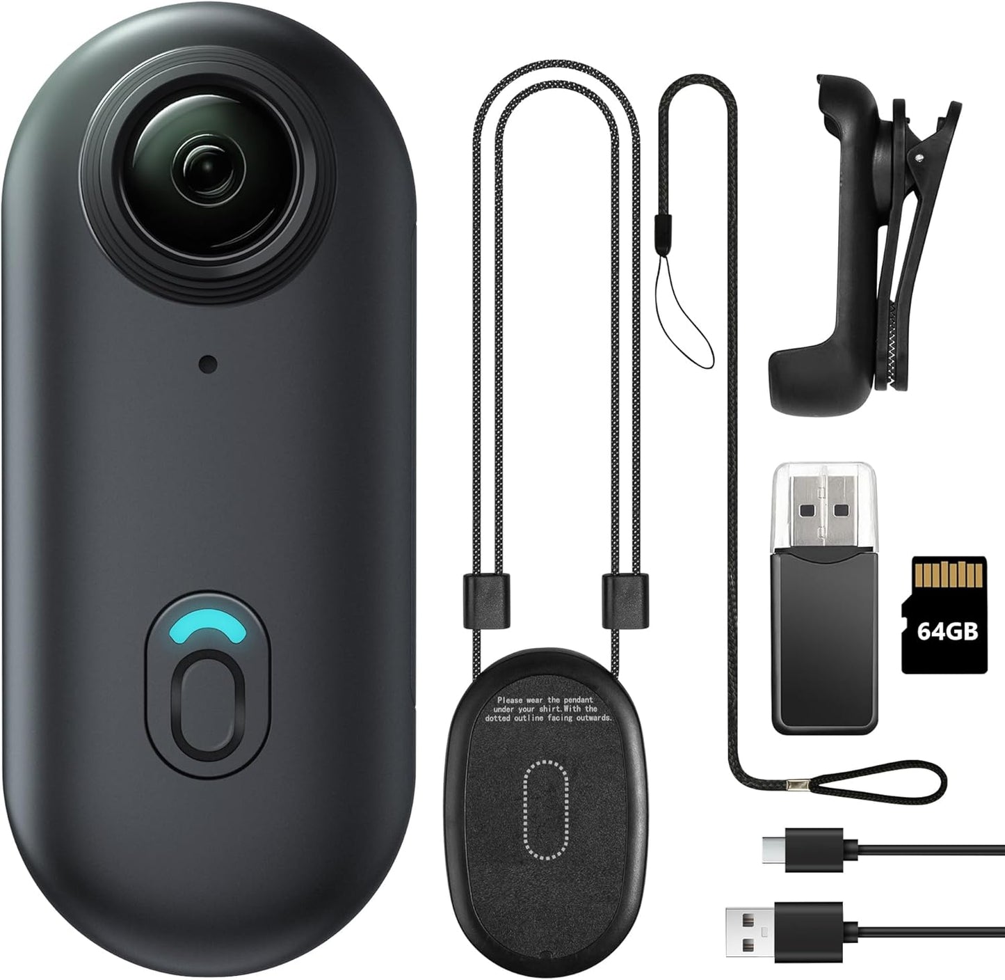 64GB FHD 1080P Mini Body Camera for Hands-Free Recording