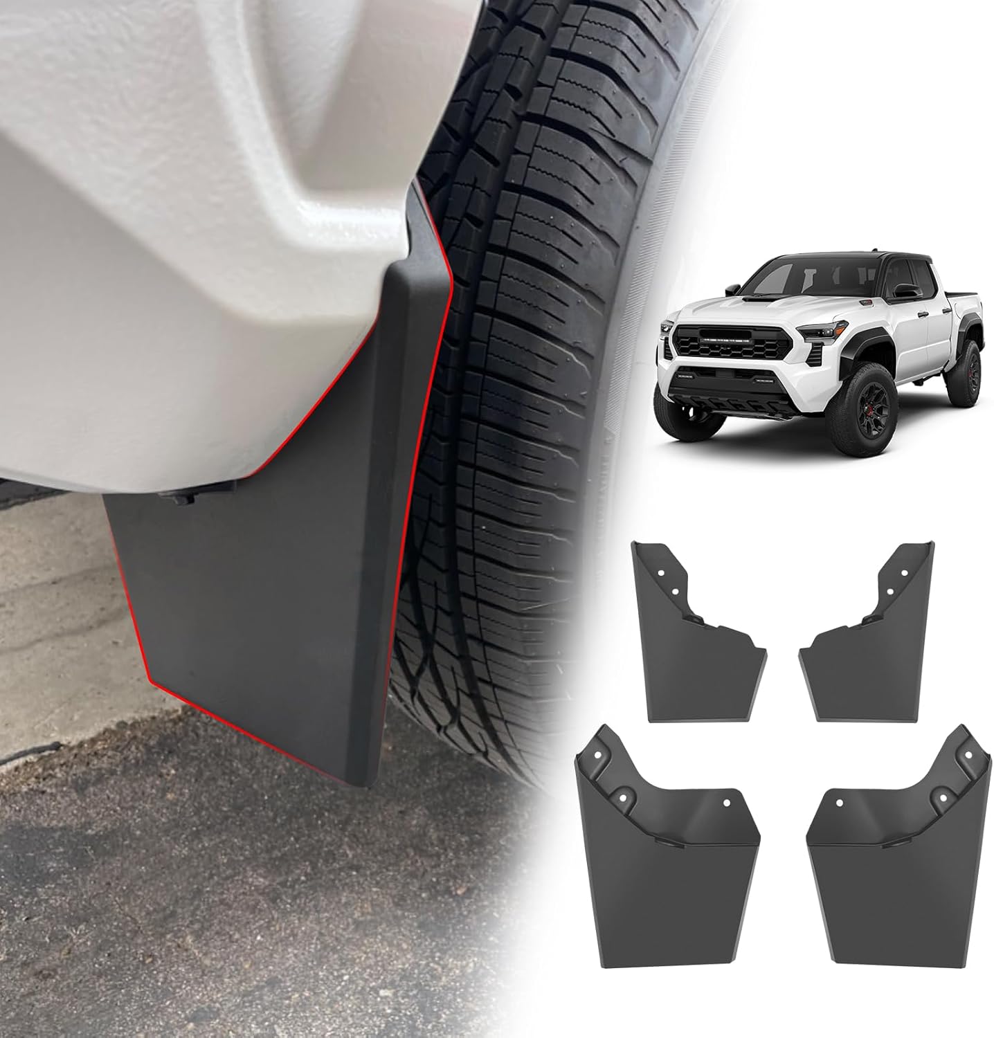 Muslogy Mud Flaps for Toyota Tacoma 2024 2025 - Heavy Duty Kit