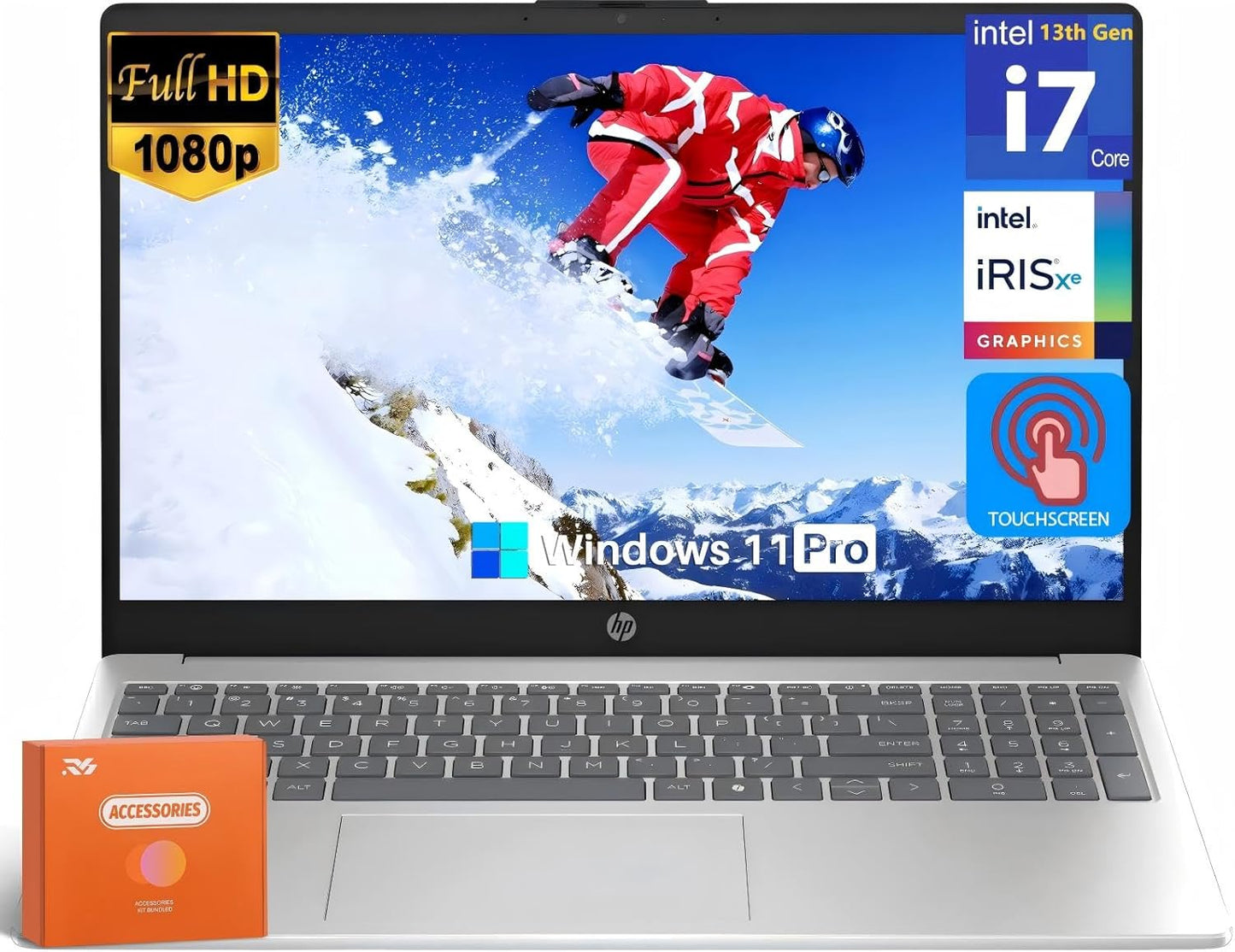 HP 15.6 FHD Touchscreen Business Laptop with Intel i7 Power