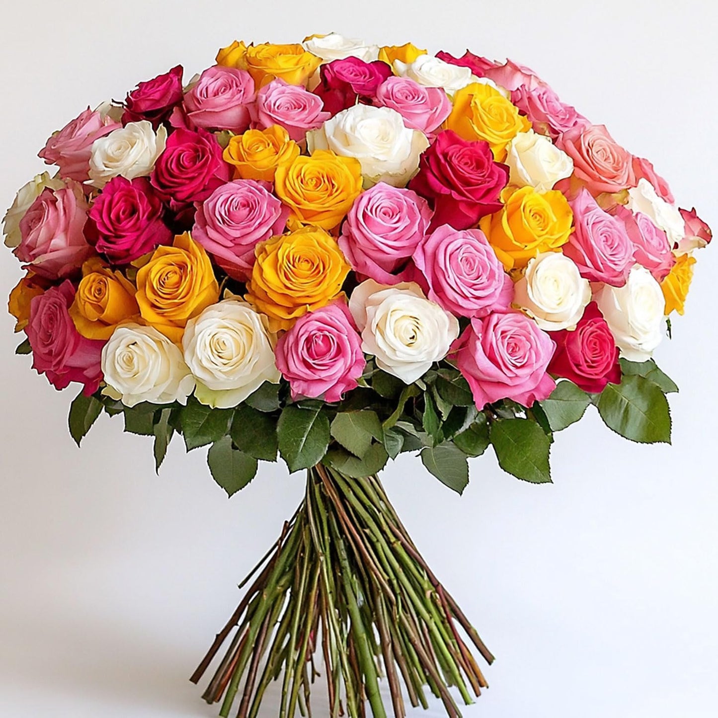 GlobalRose 100 Assorted Roses Bouquet for Special Occasions