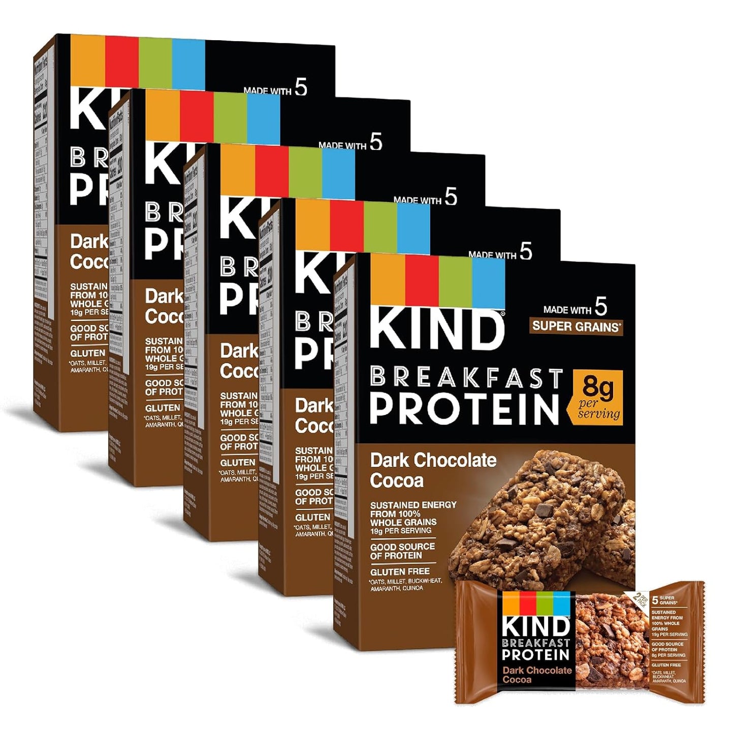 KIND Breakfast Protein Bars - Dark Chocolate Cocoa Snack Bars