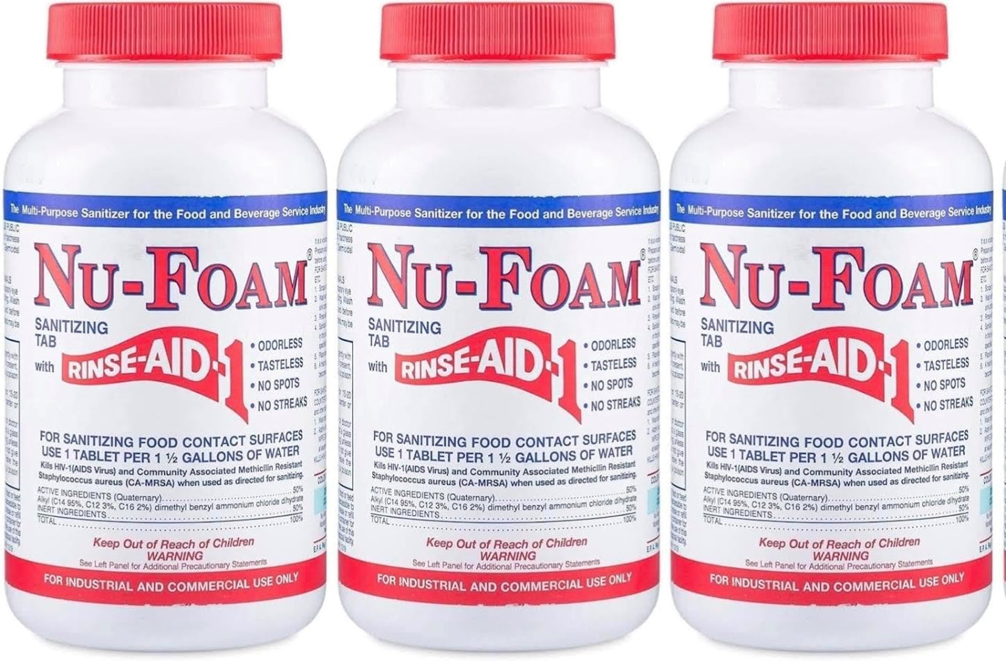 Nu-Foam Sanitizing Tablets for Spotless Bar Glassware 300 Count