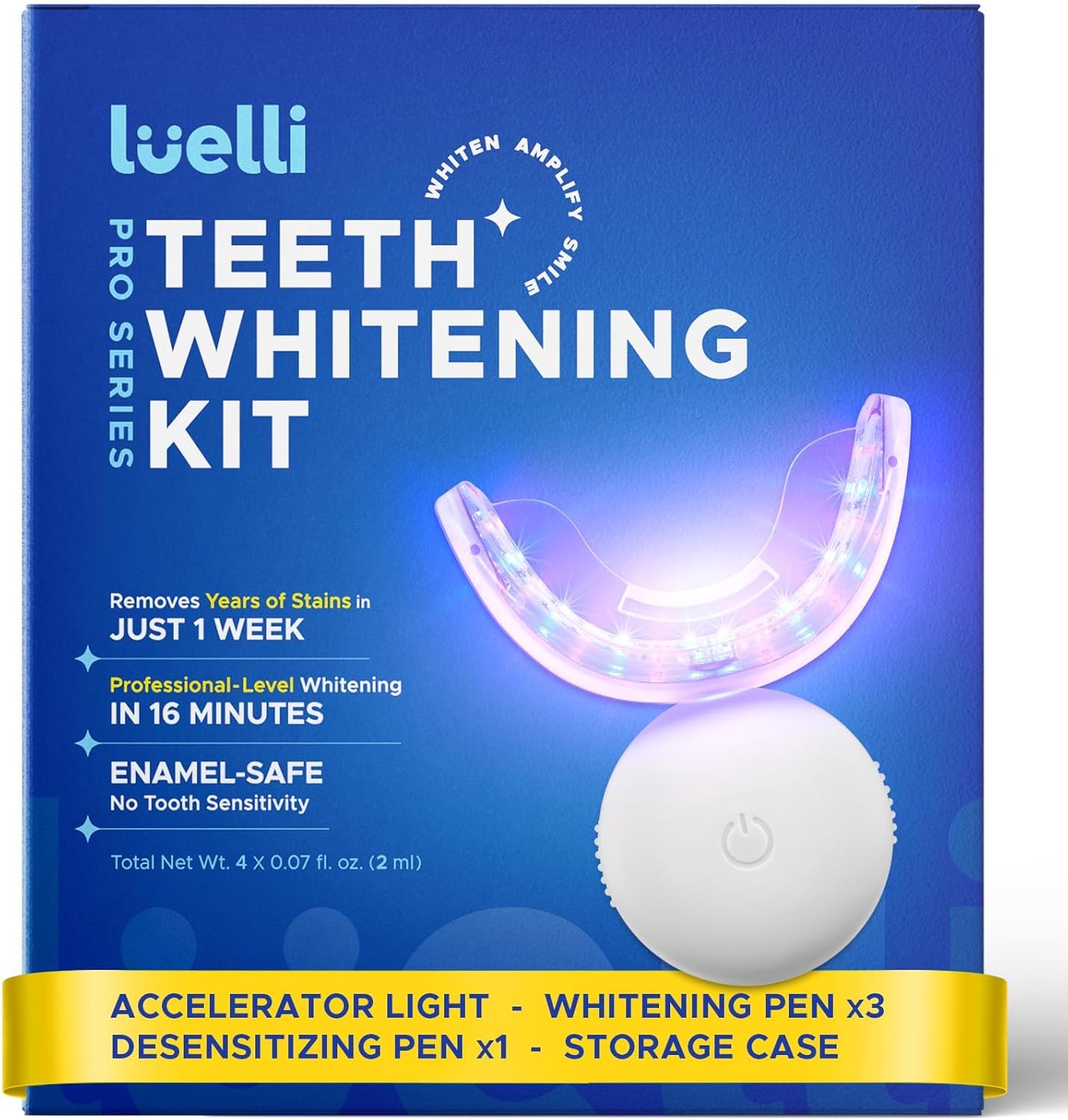 Luelli Teeth Whitening Kit for Stains Remove with LED Light