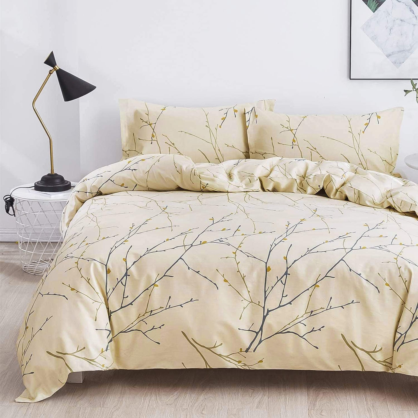 OAITE Duvet Cover Set - 100% Cotton Floral Bedding for Comfort