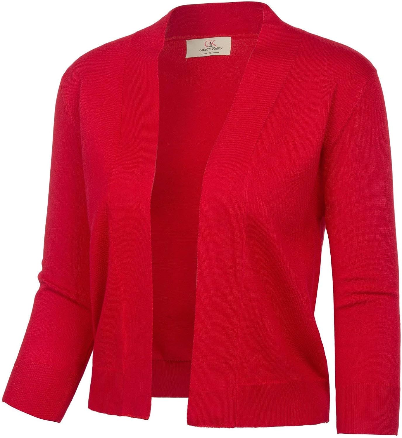 GRACE KARIN Women's 3/4 Sleeve Knit Cropped Cardigan Sweater