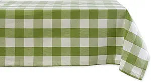 DII Buffalo Check Tablecloth 60x84 Antique Green for Farmhouse Style