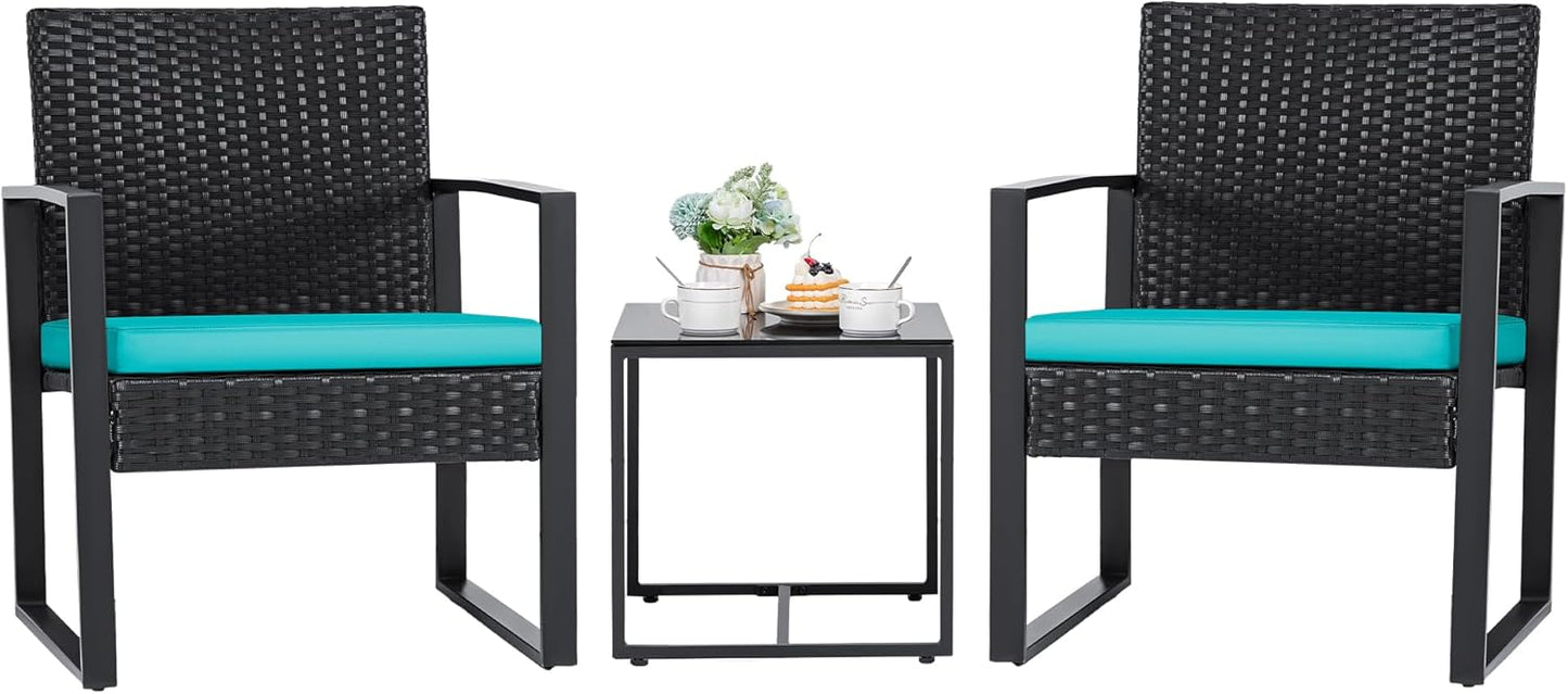 Flamaker Patio Set Outdoor Wicker Furniture for Modern Yards