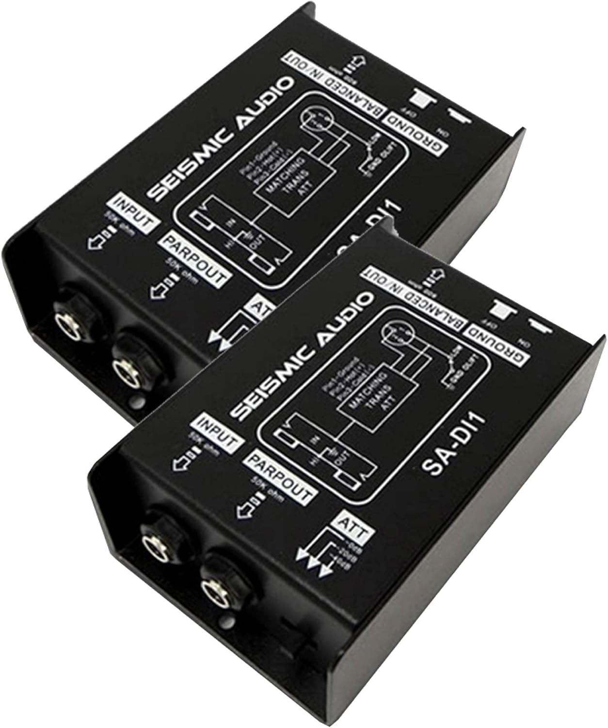 Seismic Audio Passive Direct Box Pair with Attenuator Switch