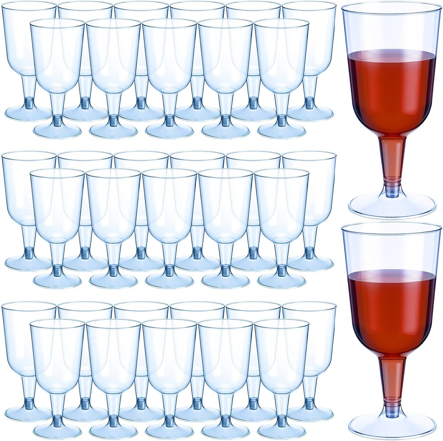 Elegant 100 Pcs Plastic Wine Glasses for Parties and Events