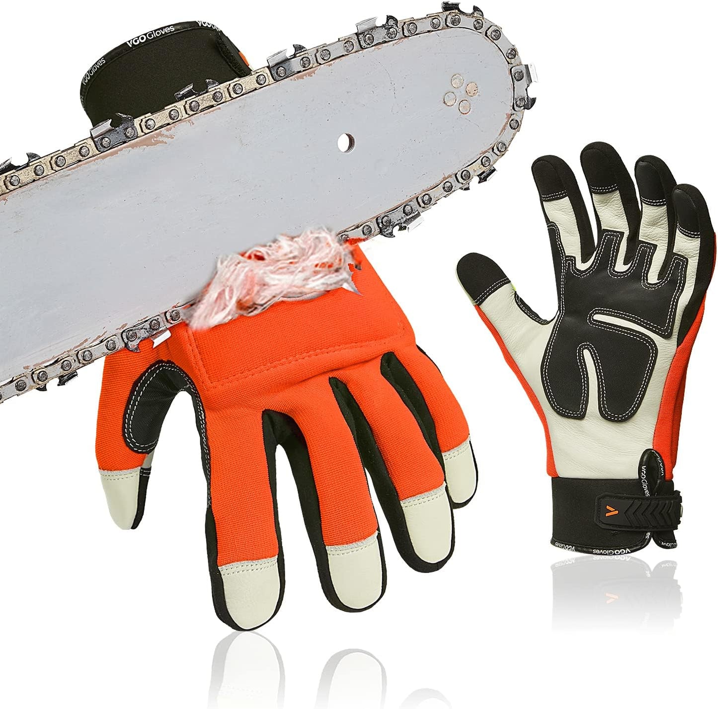 Vgo Chainsaw Gloves with 12-Layer Protection for Safety