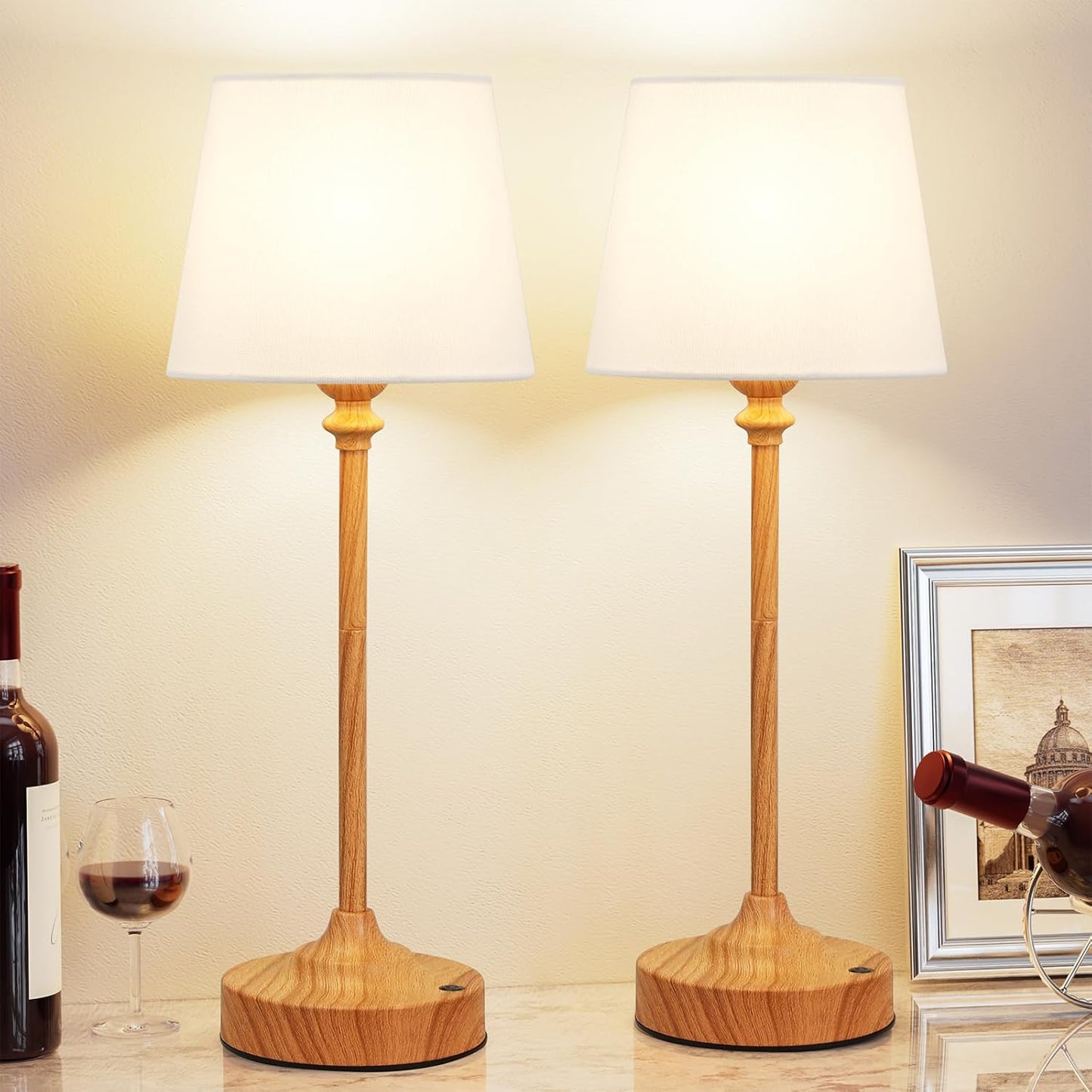 Kakanuo Cordless Table Lamps Rechargeable Set for Home Decor