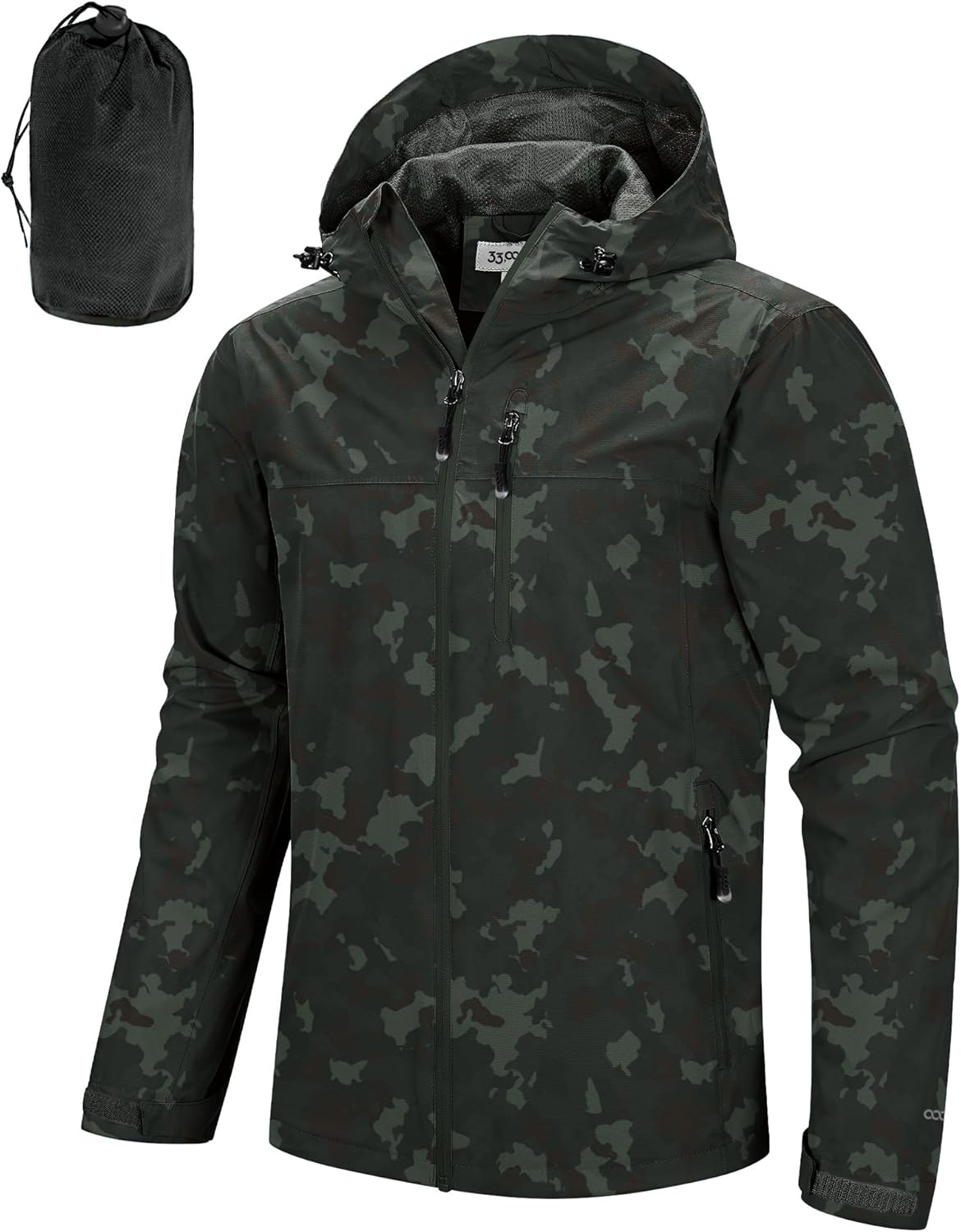 33,000ft Men's Packable Rain Jacket for All Outdoor Activities