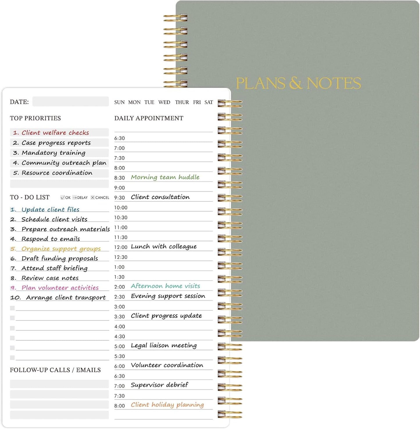 Tersus Daily Planner - Boost Productivity with Half-Hour Schedule