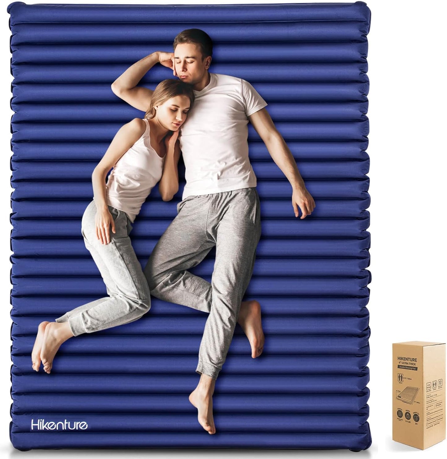 Hikenture Double Sleeping Pad for Camping - 4in Thick Comfort