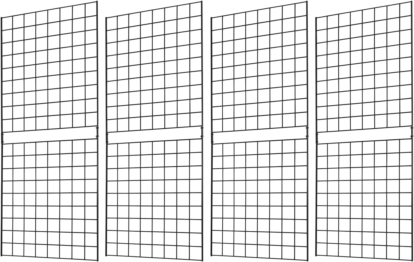 Grid Wall Commercial Grade Panels for Retail Display - 4 Pack