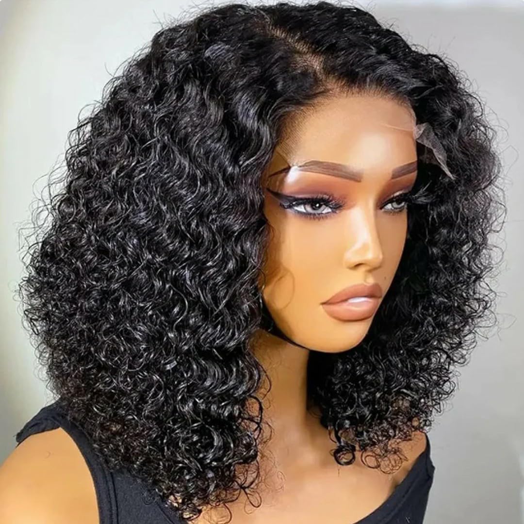 16 Inch 5x5 HD Curly Lace Closure Wig for Black Women