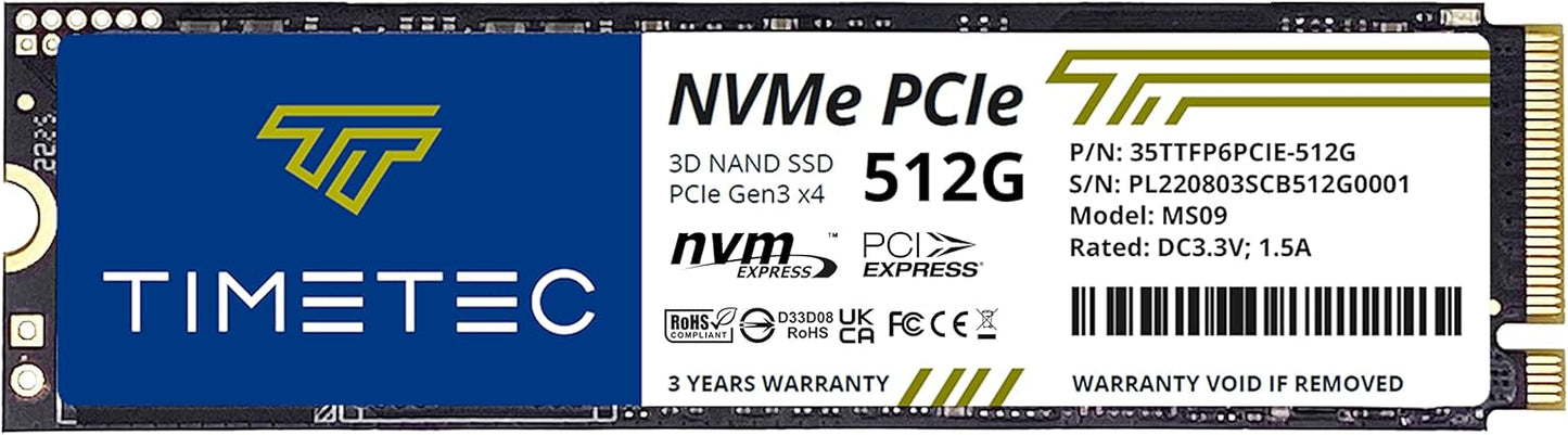 Ultra-Fast 512GB NVMe SSD - 2,000/1,600 MB/s Speeds