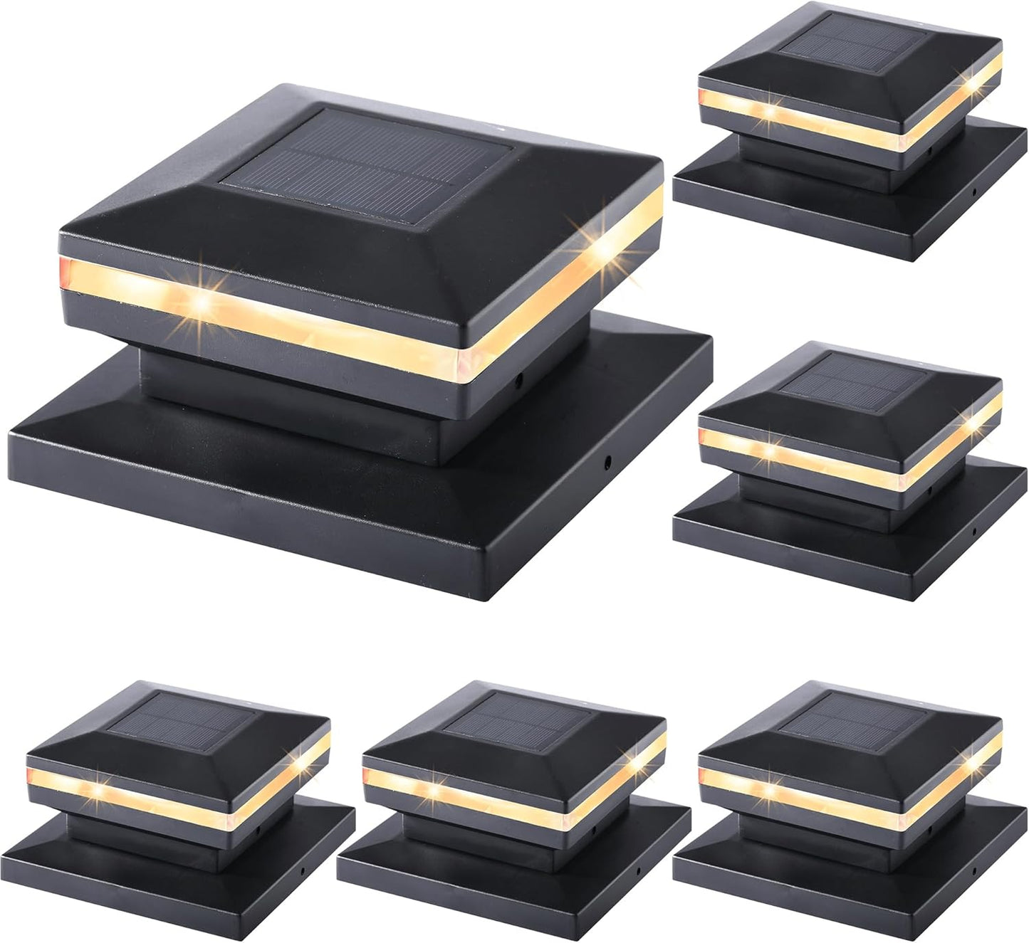 Dynaming Solar Post Cap Lights - 6 Pack for Outdoor Decor