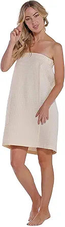 Turquaz Lightweight Knee Length Waffle Robes for Women Spa Bath