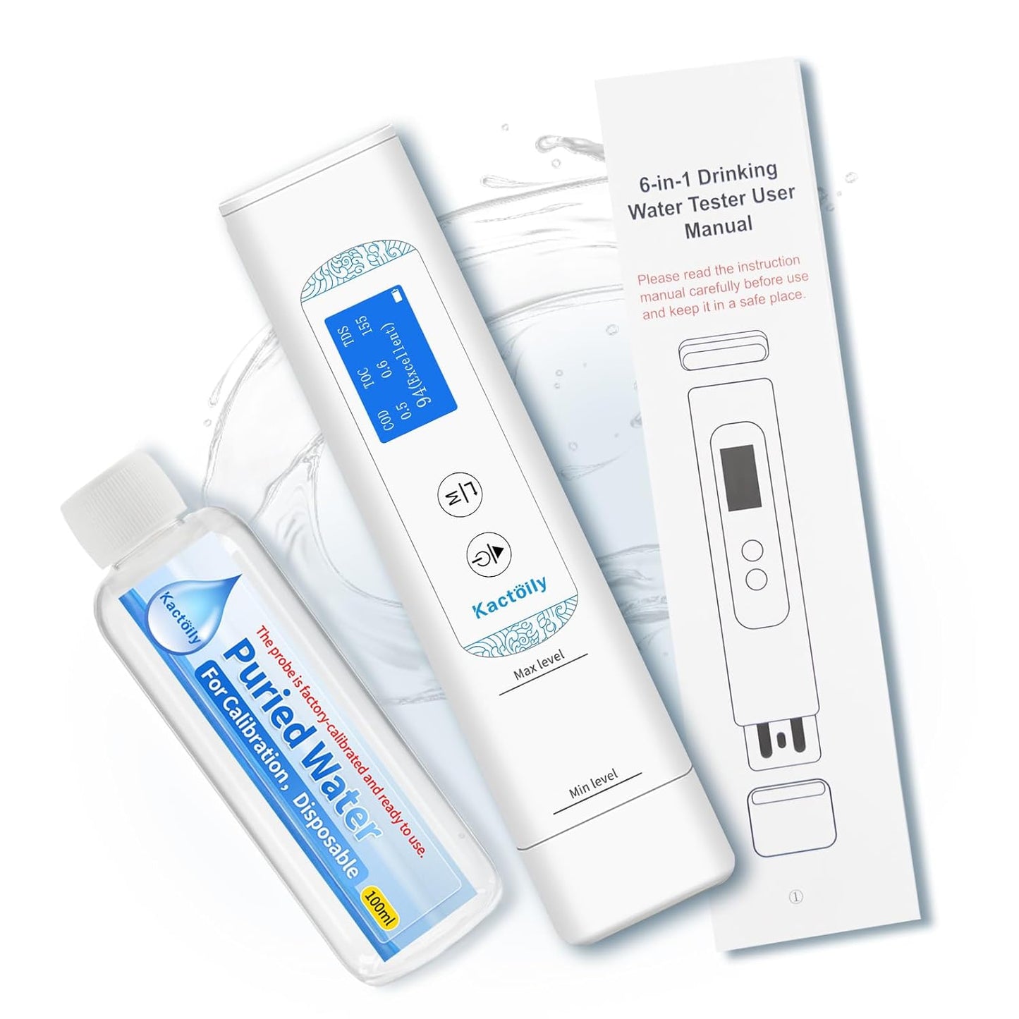 6 in 1 Digital Water Tester for Home, RV, Camping, and More
