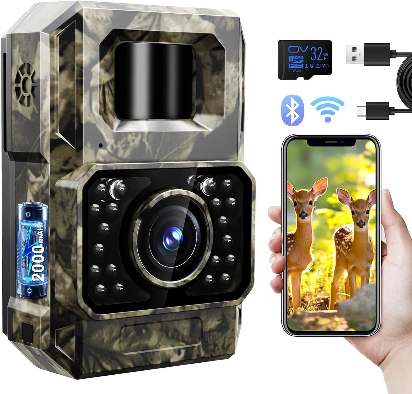 MAXDONE Bluetooth Trail Camera with Night Vision