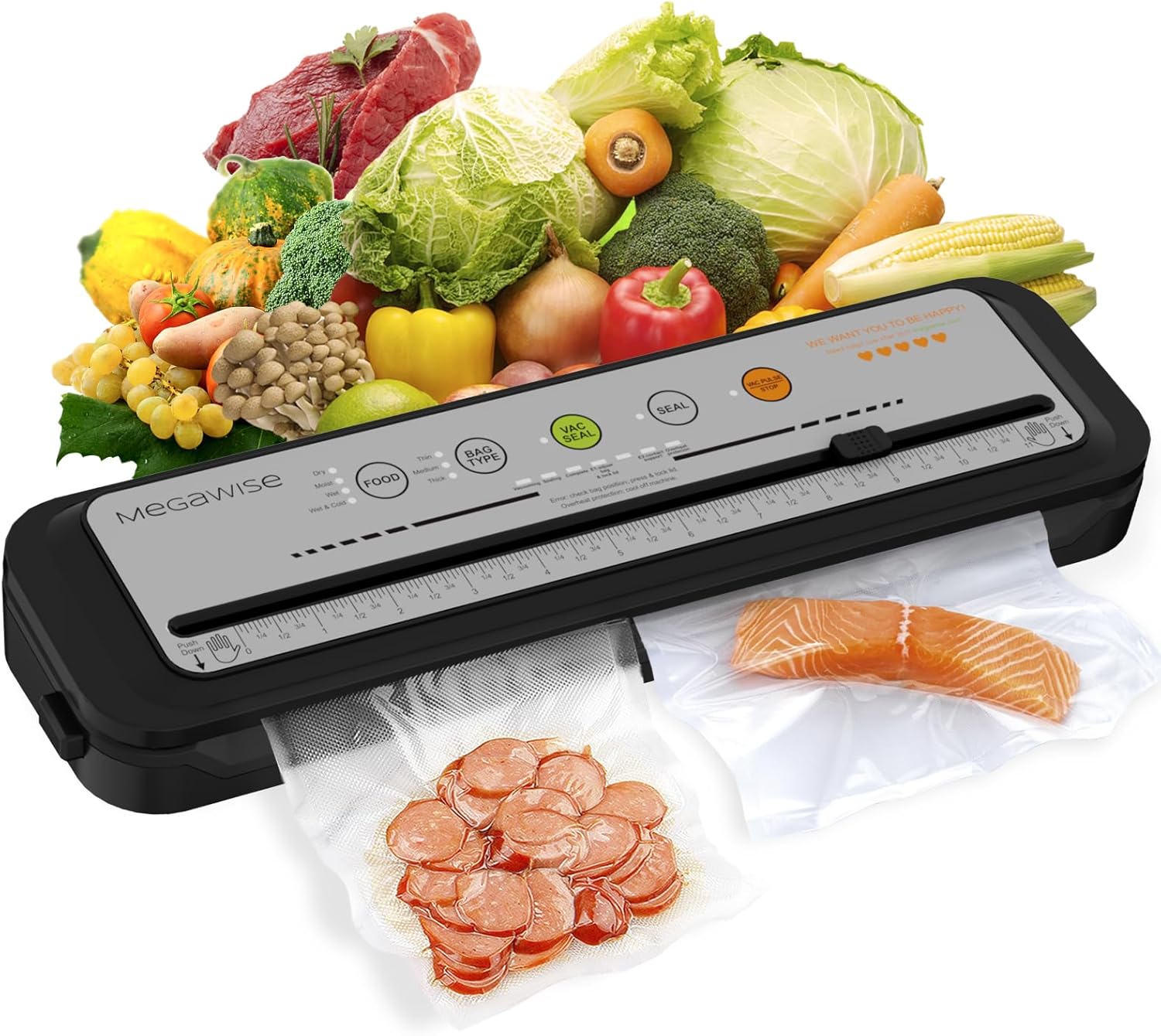 thumbnail image 2 of TRAHOO-MegaWise 5 Rolls Of Vacuum Sealer Machine Bags, 8 Inch Wide And 21.6 Feet Long For 2 of 12