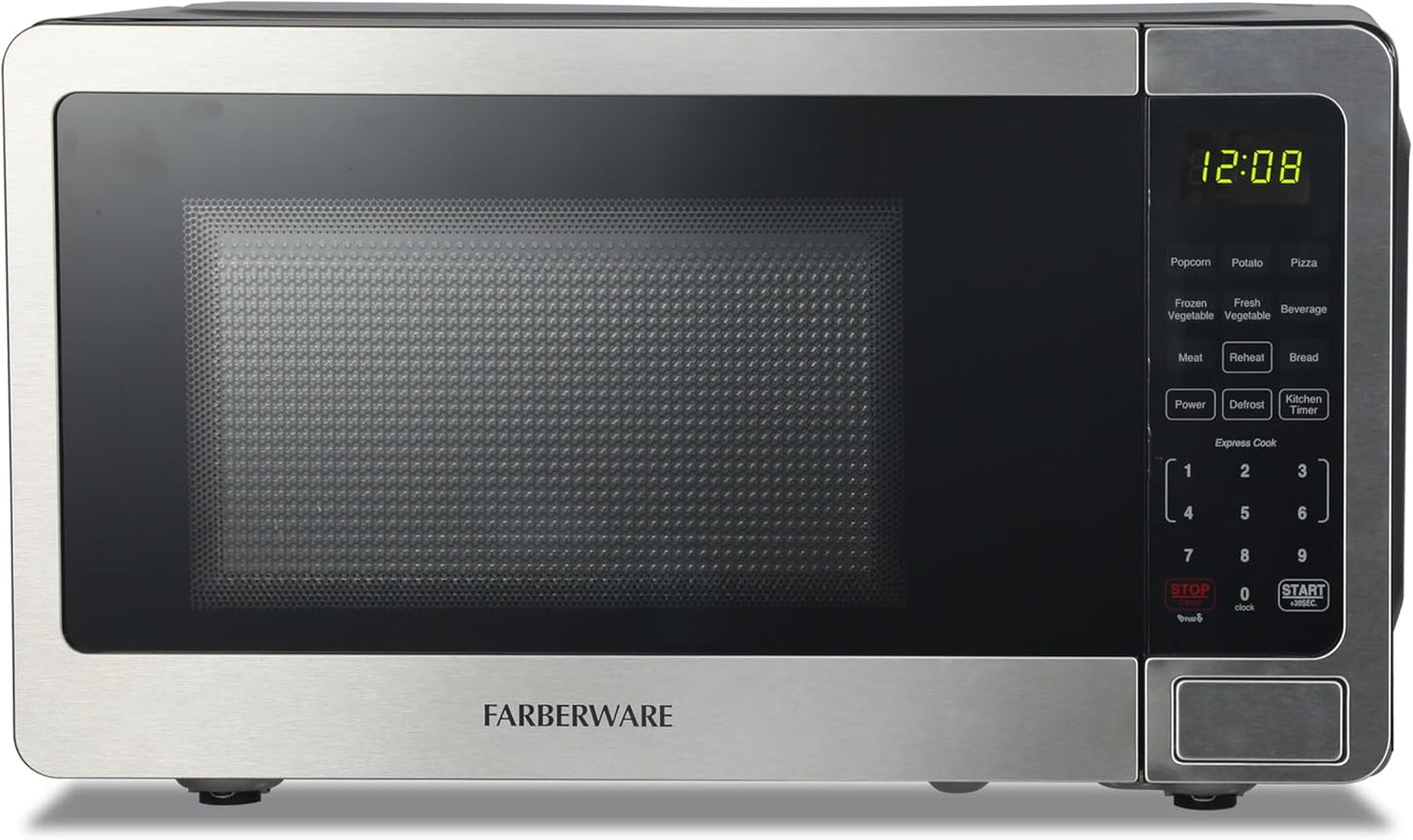 Compact 0.7 Cu. Ft Stainless Steel Microwave for Efficient Cooking
