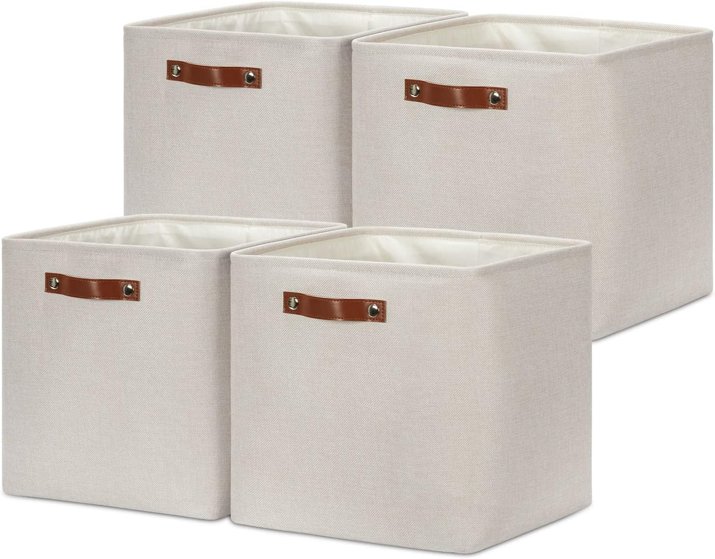 DULLEMELO Storage Bins: 4 Pack 13in Decorative Cube Bins