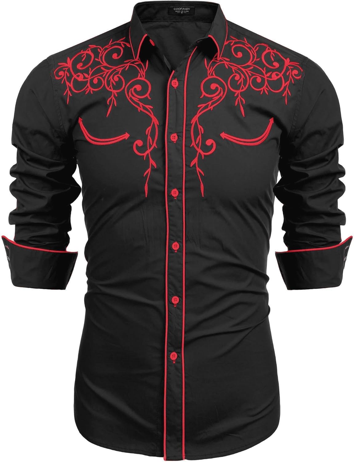 COOFANDY Men's Western Cowboy Shirts for Stylish Casual Wear