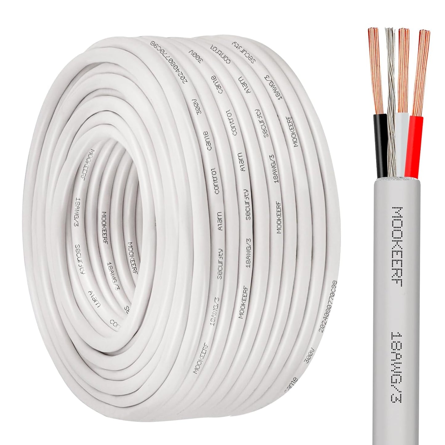 18 AWG 3 Conductor Shielded Plenum Cable for Security Systems