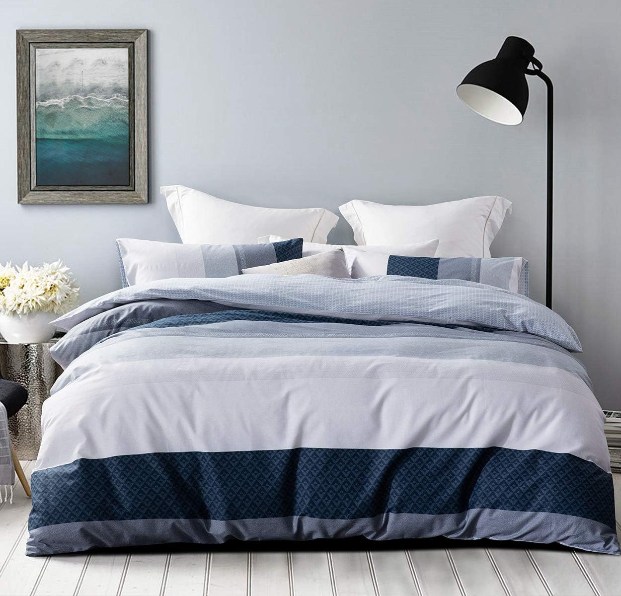 Duvet Cover Set with 600 Thread Count Cotton for King Size